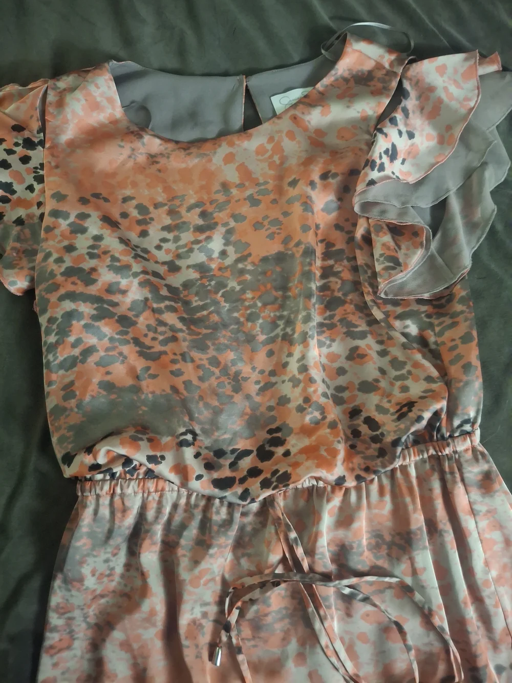 Jessica Simpson Coral and Gray Print Blouse